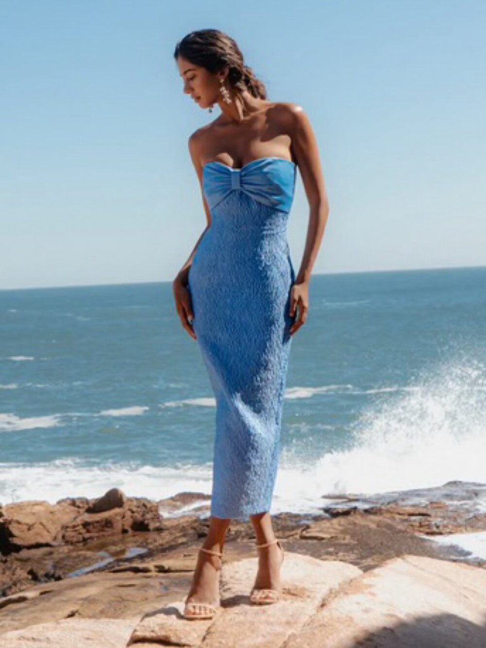 Sau Lee Jackie Dress in Azure Blue